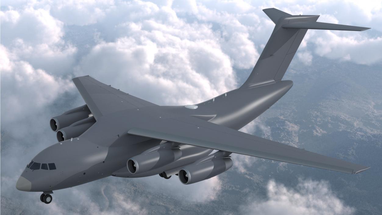 3D model Large Military Transport Aircraft Flight