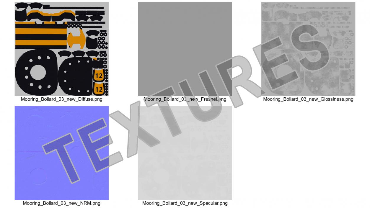 3D Mooring Bollard Stripes model