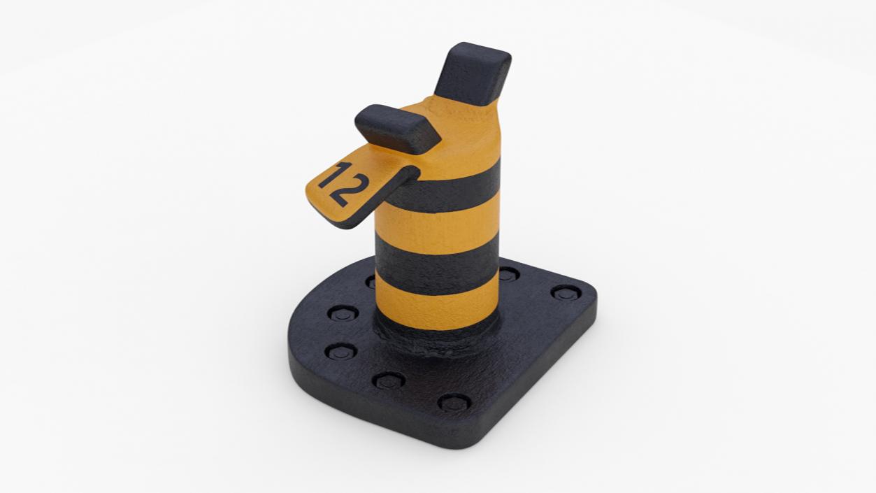 3D Mooring Bollard Stripes model