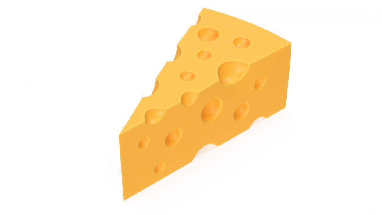 Cartoon Cut Piece of Yellow Cheese 3D model