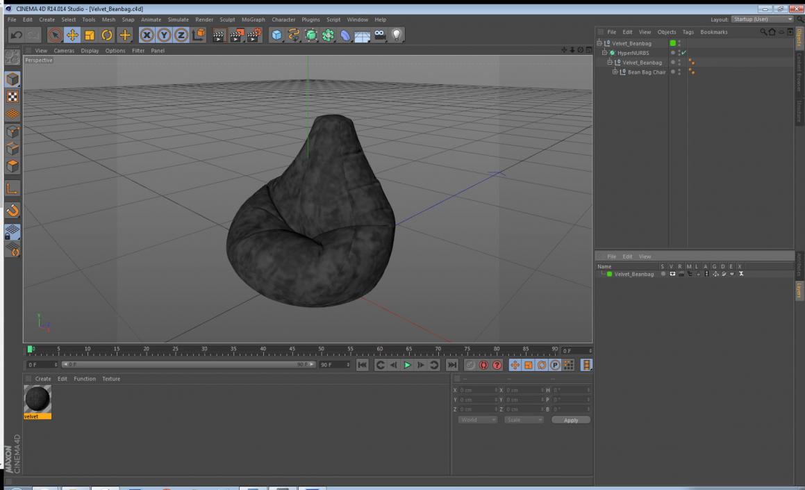 Velvet Beanbag 3D model