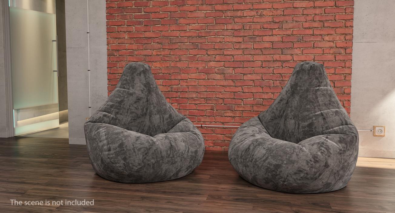 Velvet Beanbag 3D model