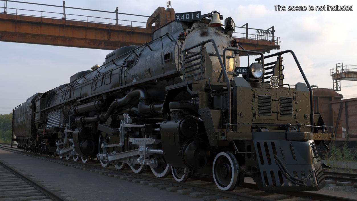 Locomotive Big Boy with Trailed Tender Rigged 2 3D