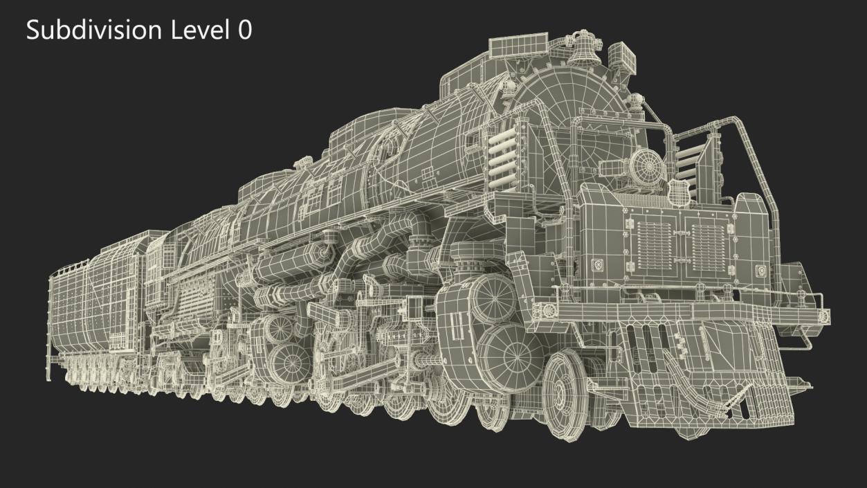 Locomotive Big Boy with Trailed Tender Rigged 2 3D