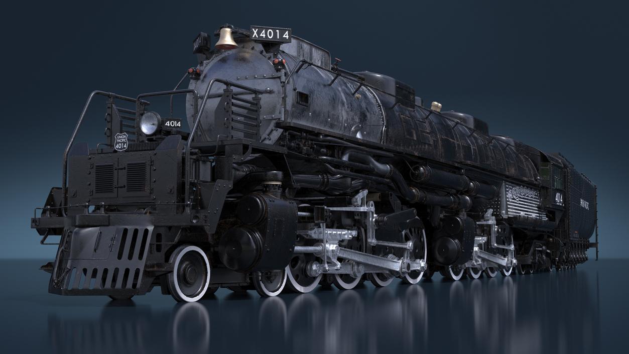 Locomotive Big Boy with Trailed Tender Rigged 2 3D