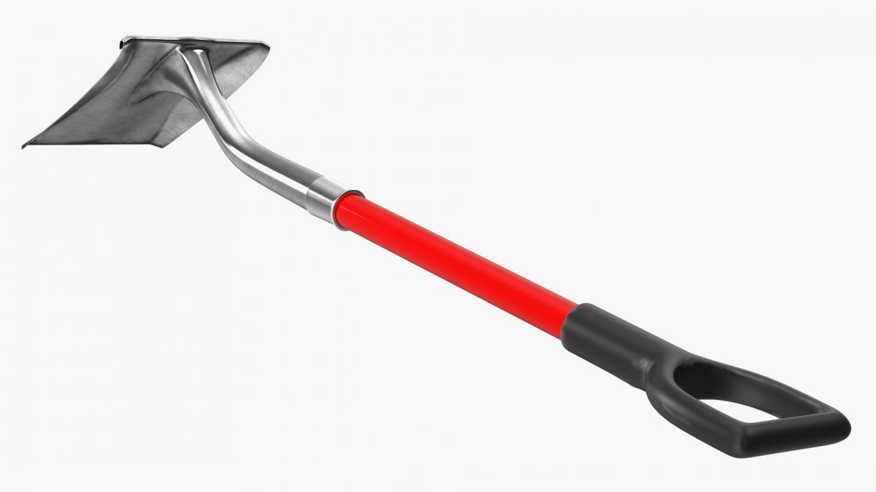 Square Point Shovel with Red Shaft 3D model