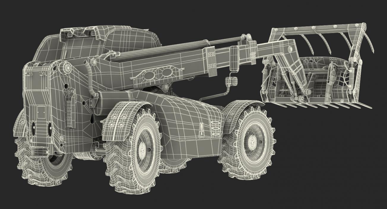 Telescopic Telehandler Forklift JCB 535 Dirty Rigged 3D