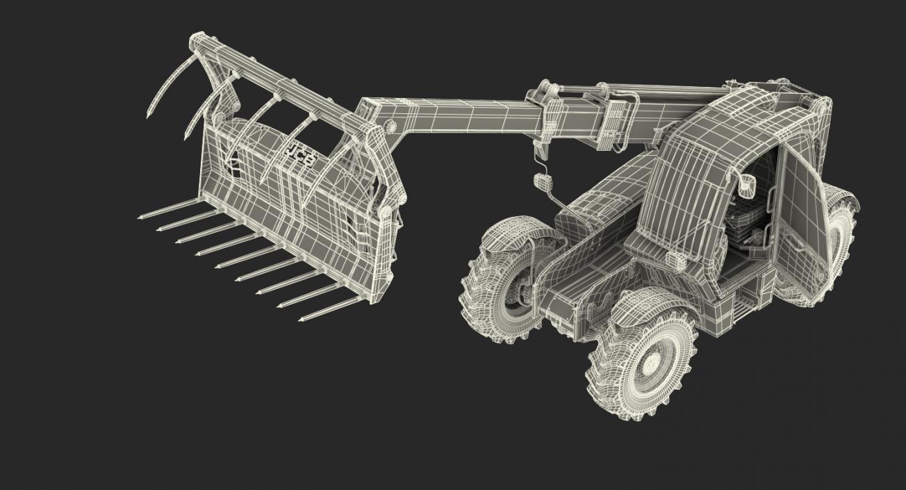 Telescopic Telehandler Forklift JCB 535 Dirty Rigged 3D