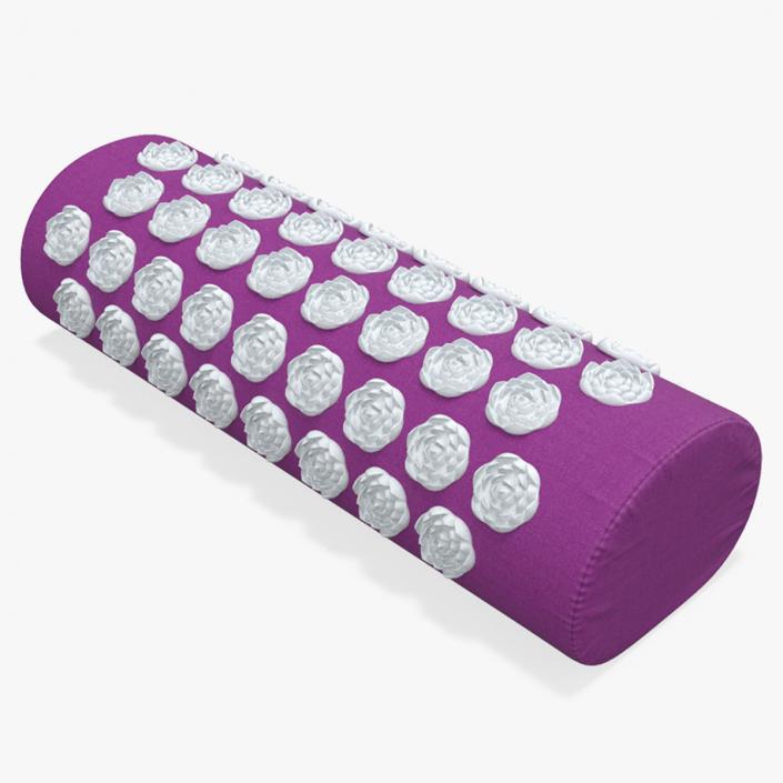 Cylindrical Pillow Acupuncture Purple 2 3D model