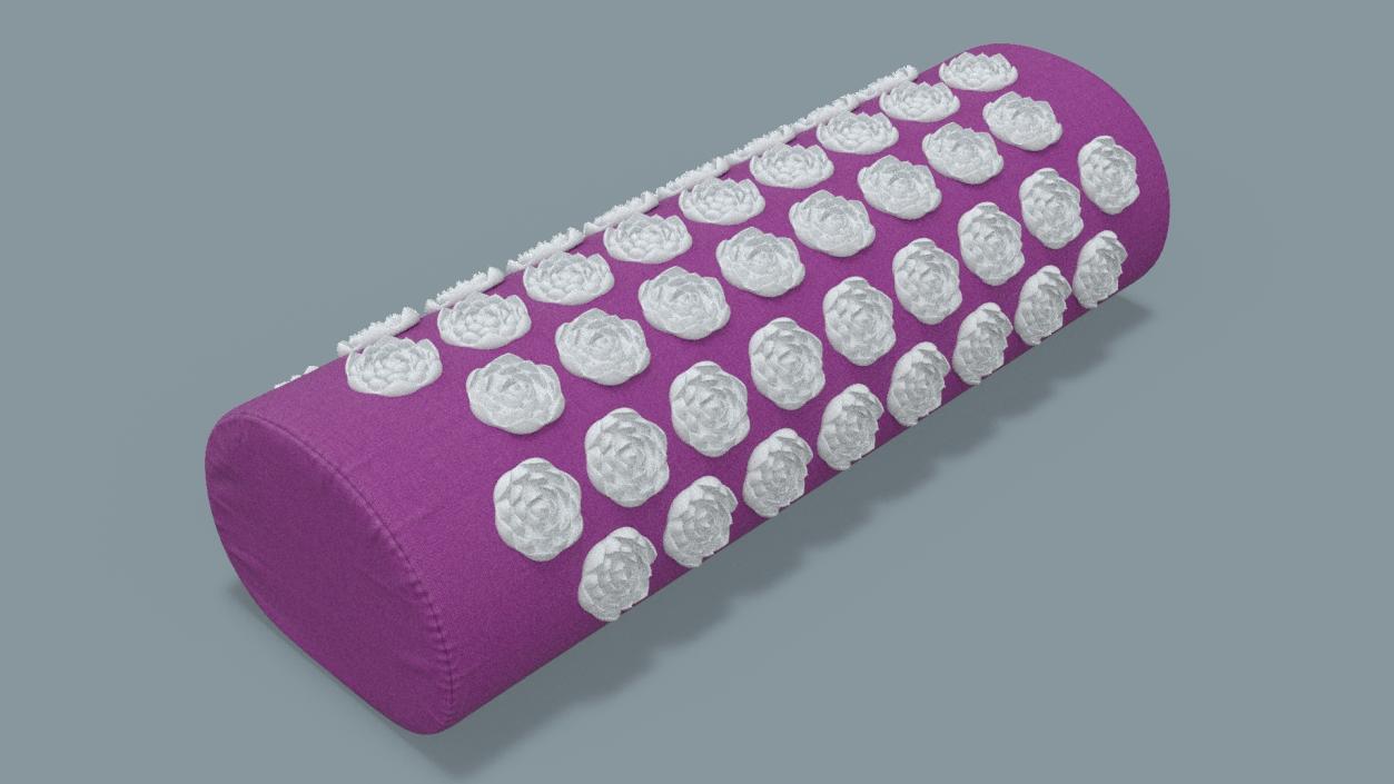 Cylindrical Pillow Acupuncture Purple 2 3D model