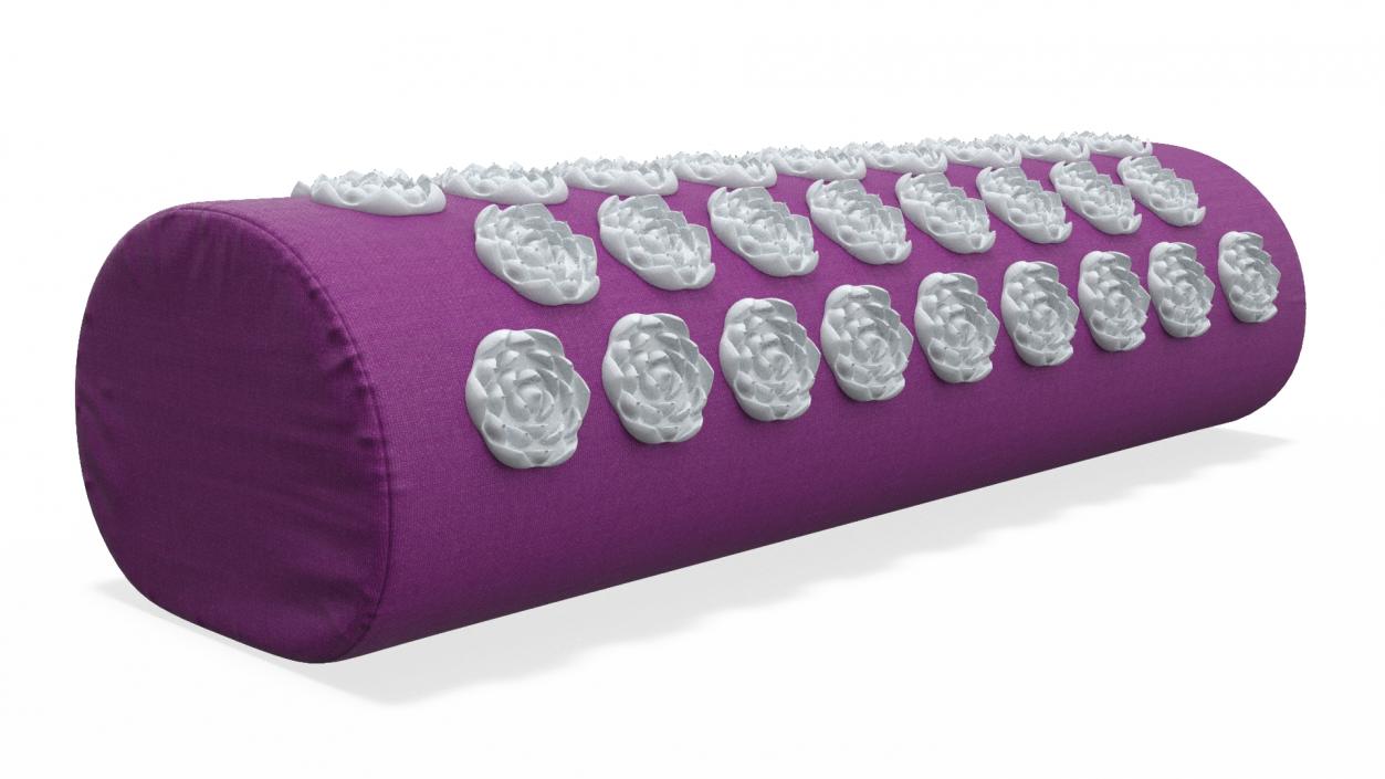 Cylindrical Pillow Acupuncture Purple 2 3D model