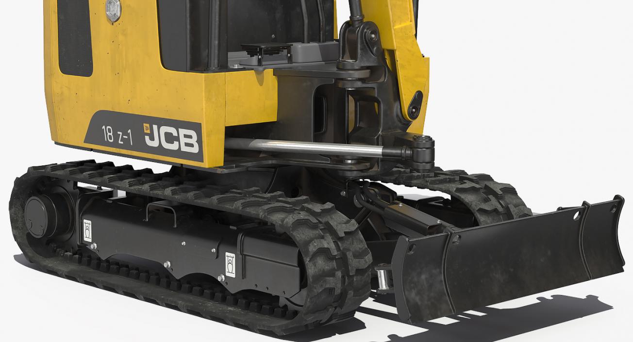 Mini Tracked Excavator JCB Dirty Rigged 3D model