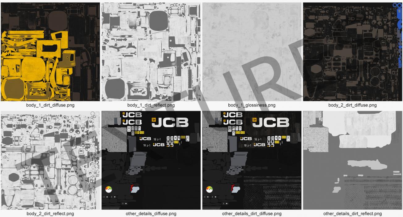 Mini Tracked Excavator JCB Dirty Rigged 3D model