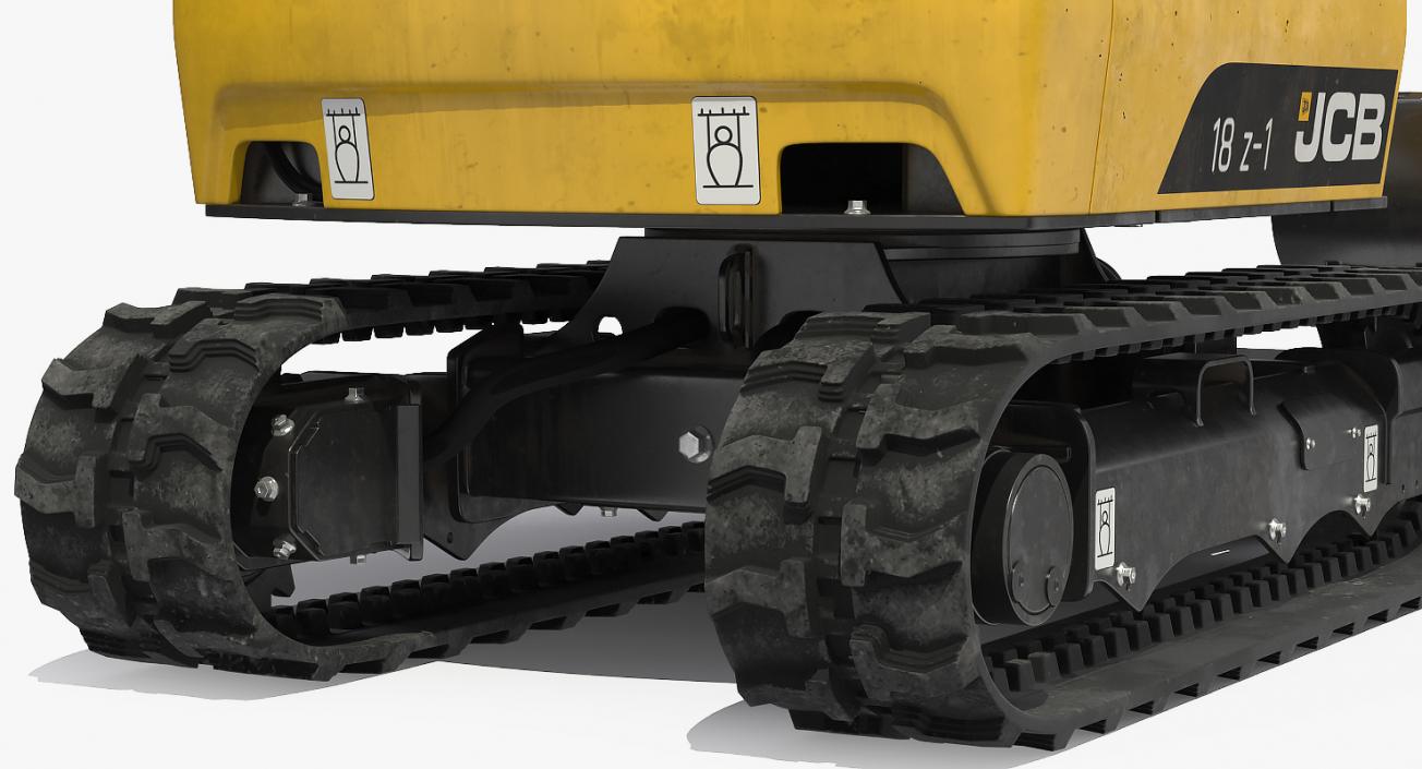 Mini Tracked Excavator JCB Dirty Rigged 3D model