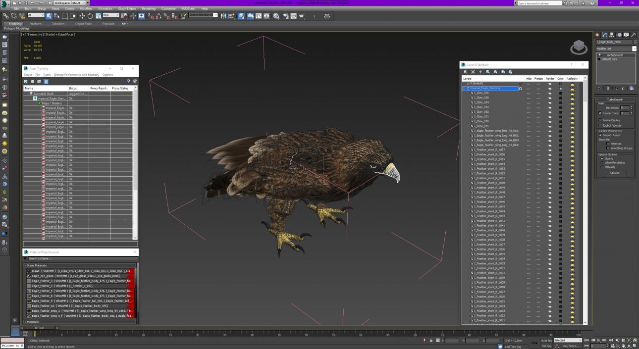 3D Imperial Eagle Standing model