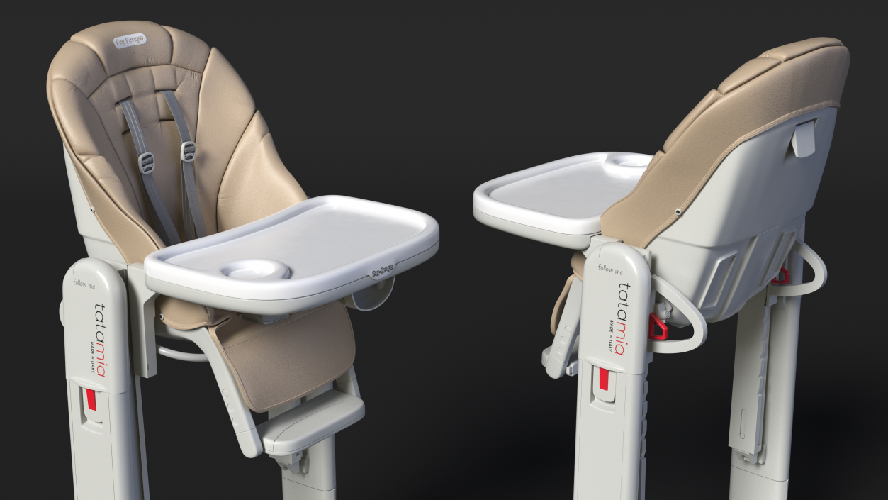 Folding Peg Perego Baby High Chair Vertical Beige 3D model