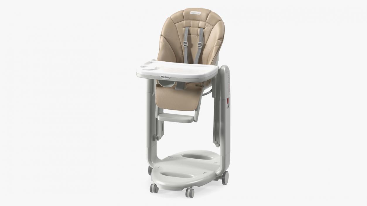 Folding Peg Perego Baby High Chair Vertical Beige 3D model