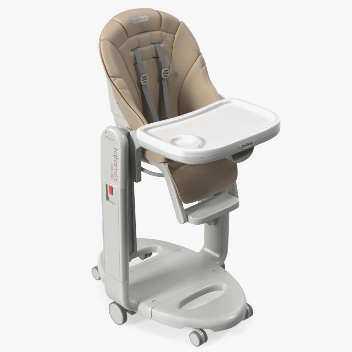 Folding Peg Perego Baby High Chair Vertical Beige 3D model