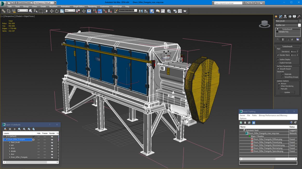 3D model Drum Sifter Frangola