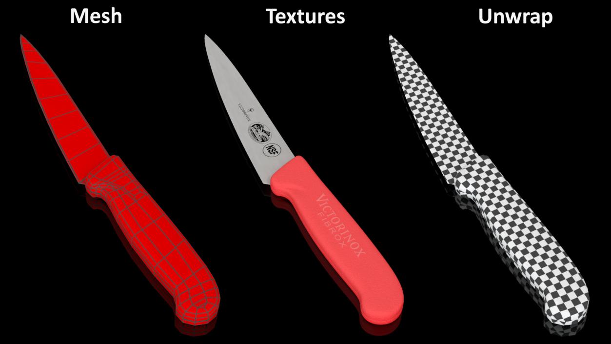 Red Kitchen Chef Pro Knife Victorinox 3D