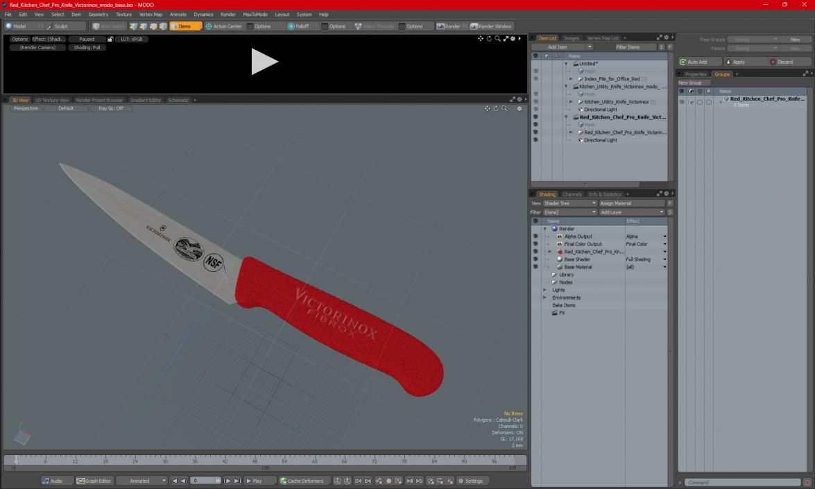 Red Kitchen Chef Pro Knife Victorinox 3D