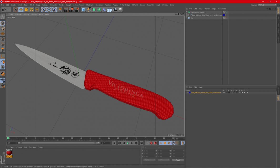 Red Kitchen Chef Pro Knife Victorinox 3D