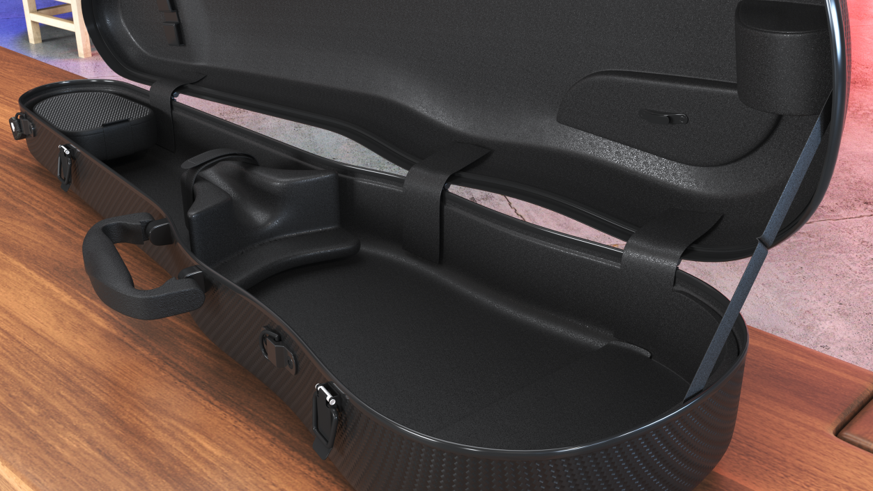 Polycarbonate Violin Case Gewa Pure Black Empty 3D