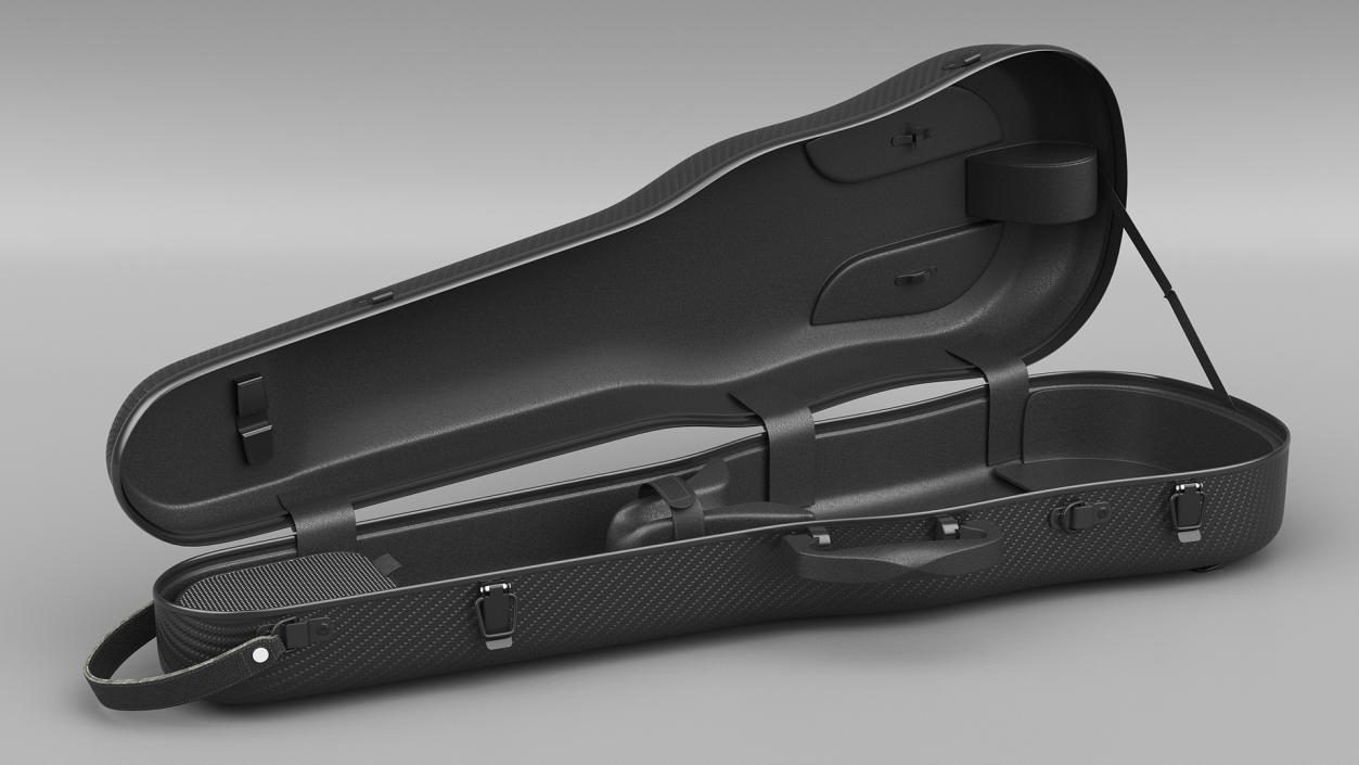 Polycarbonate Violin Case Gewa Pure Black Empty 3D