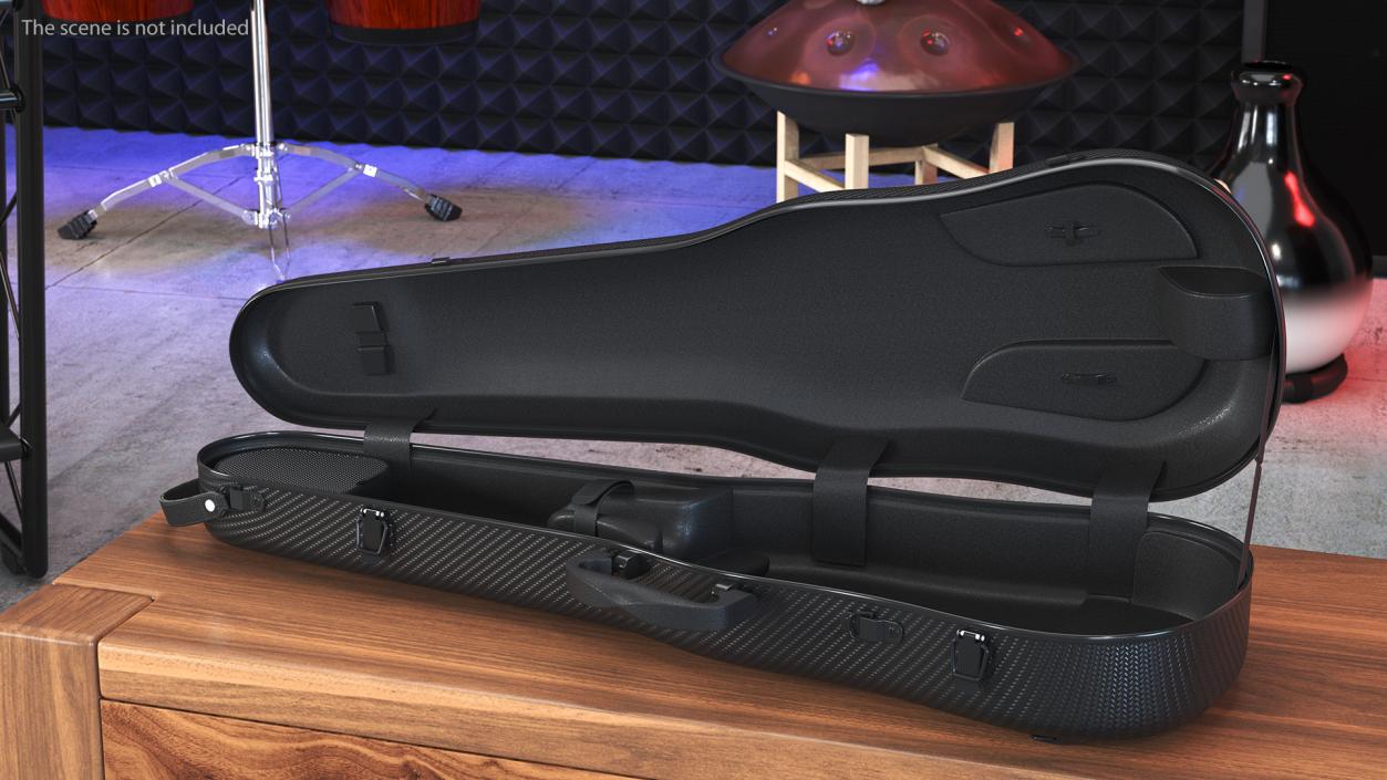 Polycarbonate Violin Case Gewa Pure Black Empty 3D