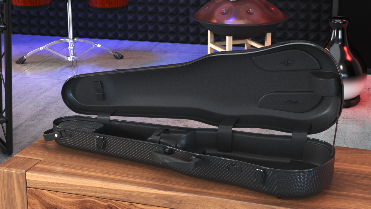 Polycarbonate Violin Case Gewa Pure Black Empty 3D