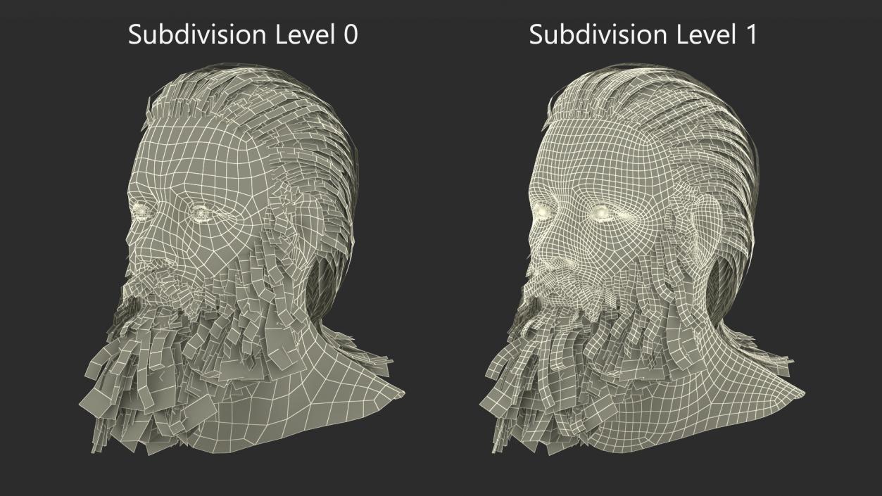 3D Elderly Man Head 2 model