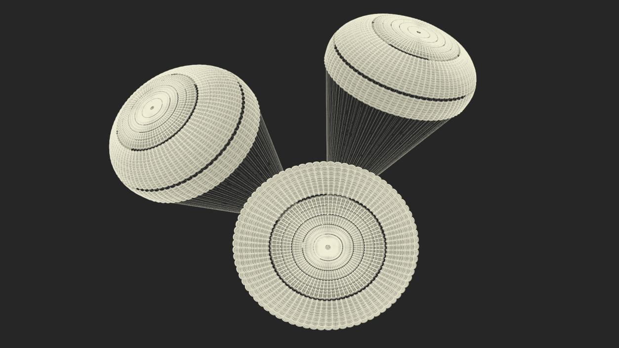 3D model Elevating Parachute System Triple for NASA Cargo 2