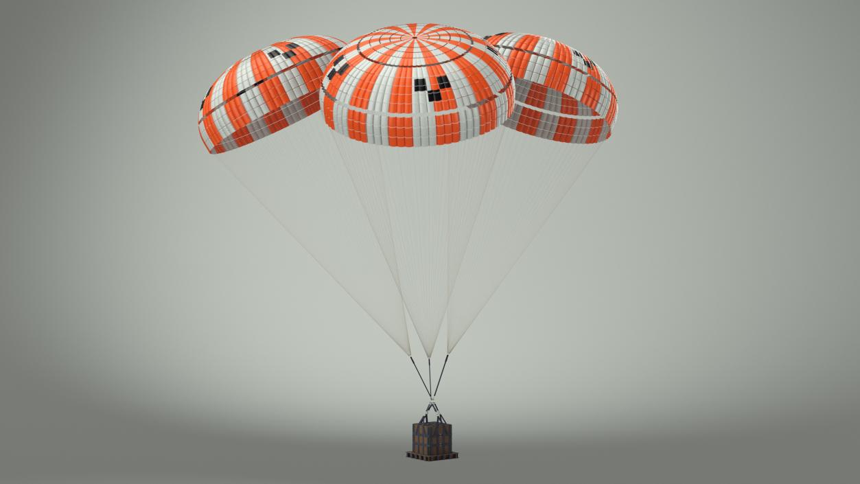 3D model Elevating Parachute System Triple for NASA Cargo 2