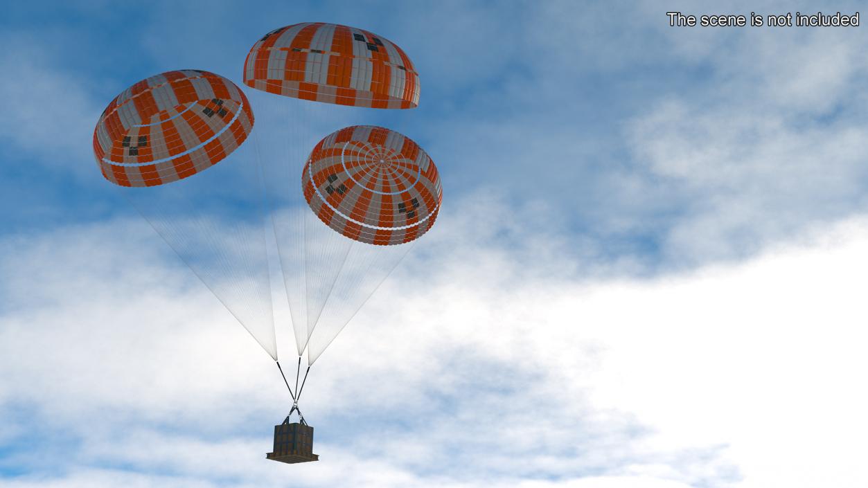 3D model Elevating Parachute System Triple for NASA Cargo 2