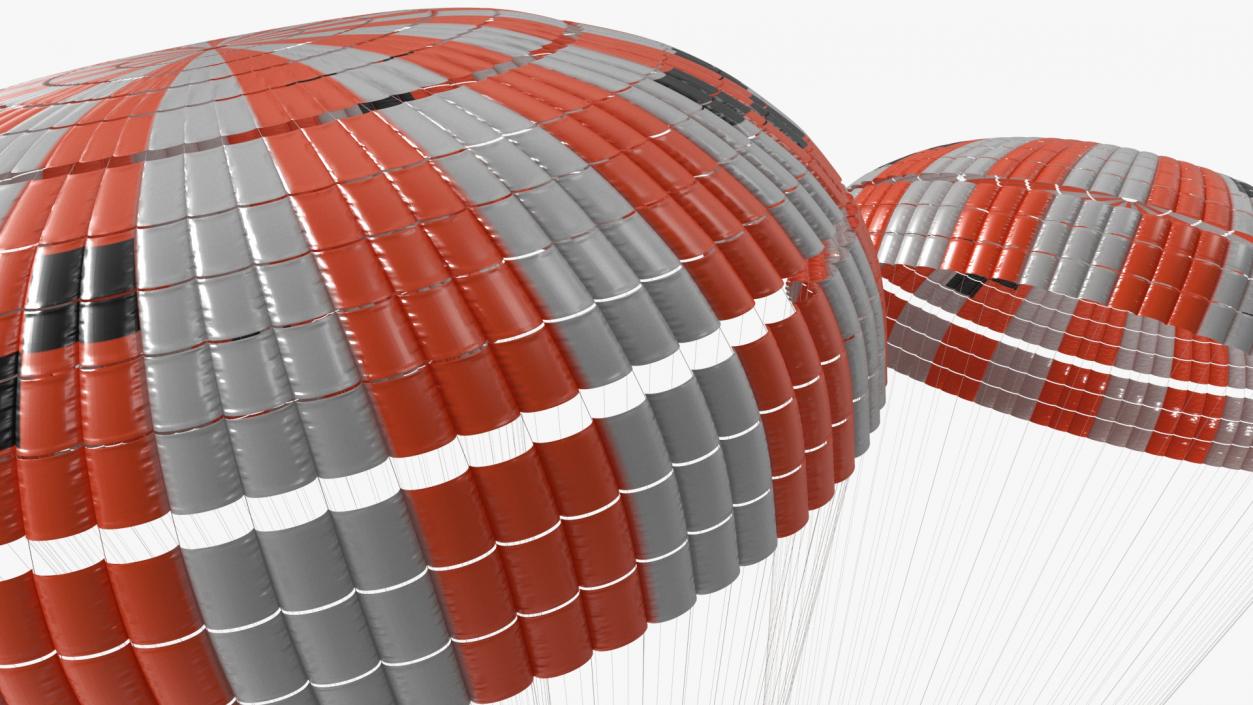 3D model Elevating Parachute System Triple for NASA Cargo 2