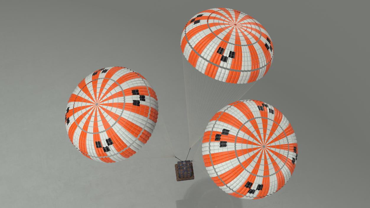 3D model Elevating Parachute System Triple for NASA Cargo 2