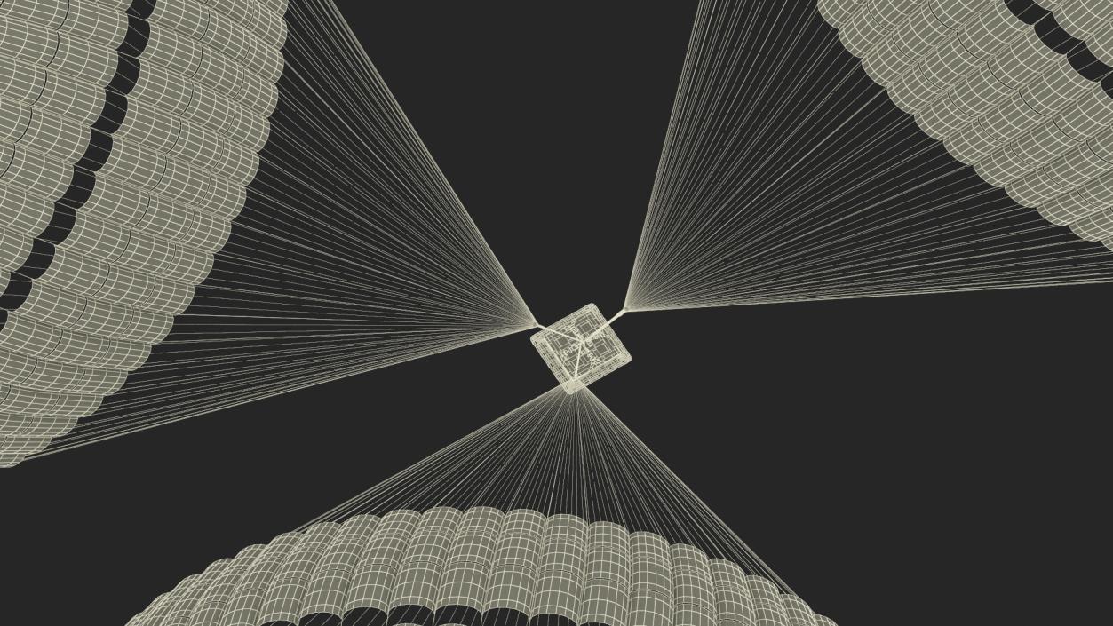 3D model Elevating Parachute System Triple for NASA Cargo 2