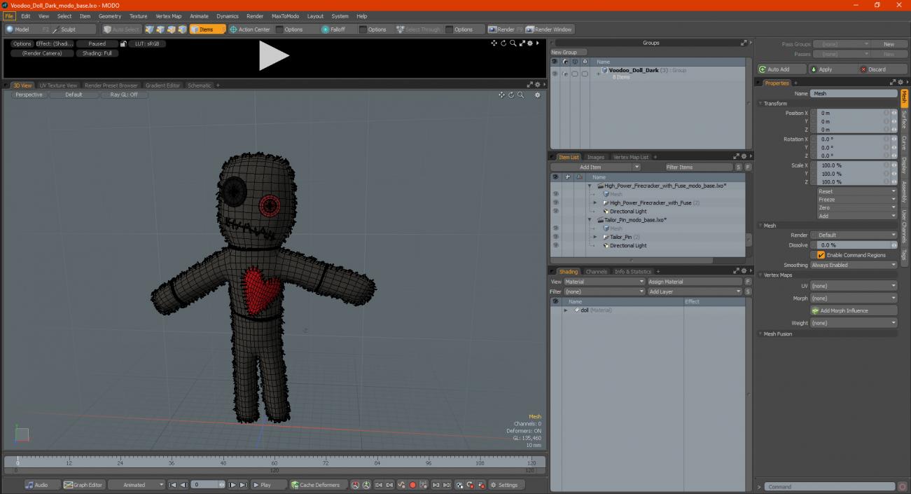 3D Voodoo Doll Dark