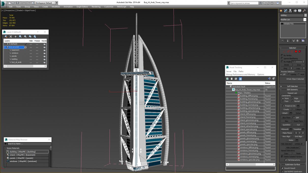 3D Burj Al Arab Tower model