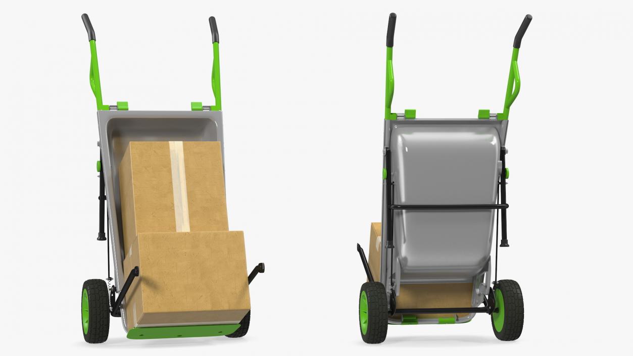 3D model Garden Cart with Cardboard Box