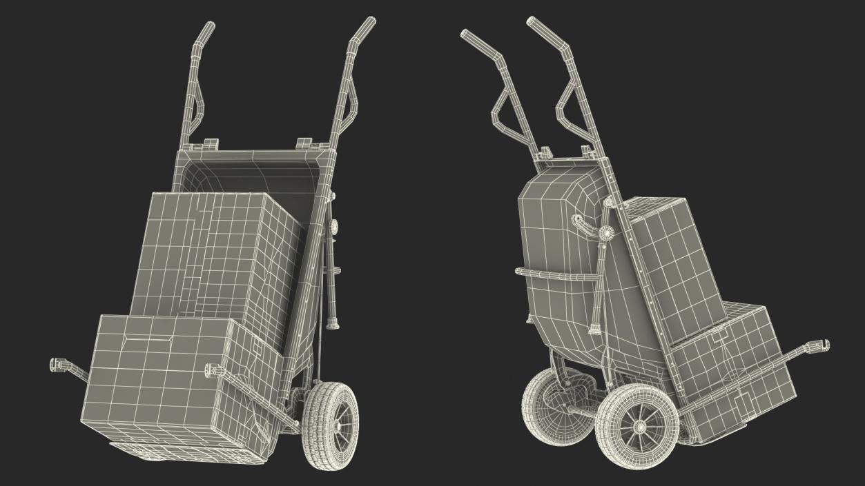 3D model Garden Cart with Cardboard Box