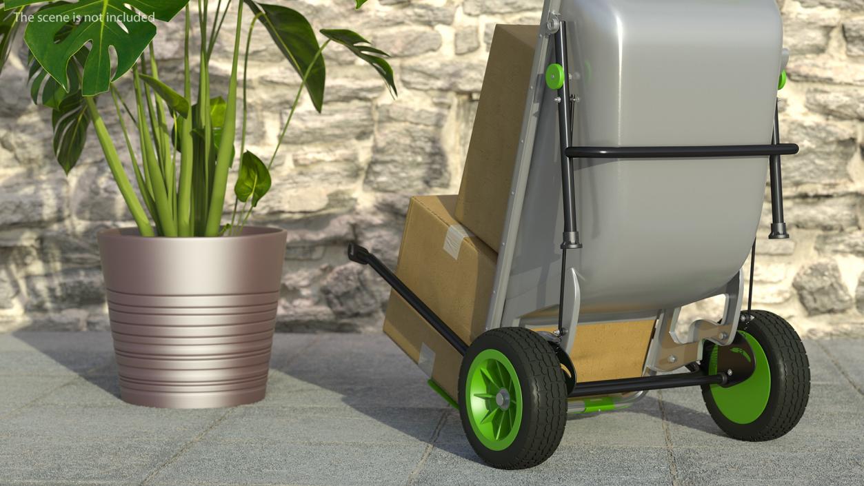 3D model Garden Cart with Cardboard Box