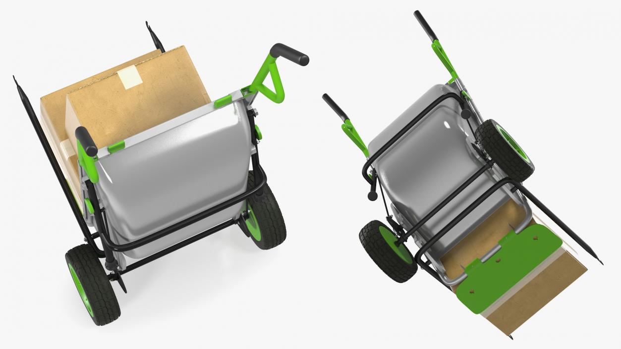 3D model Garden Cart with Cardboard Box