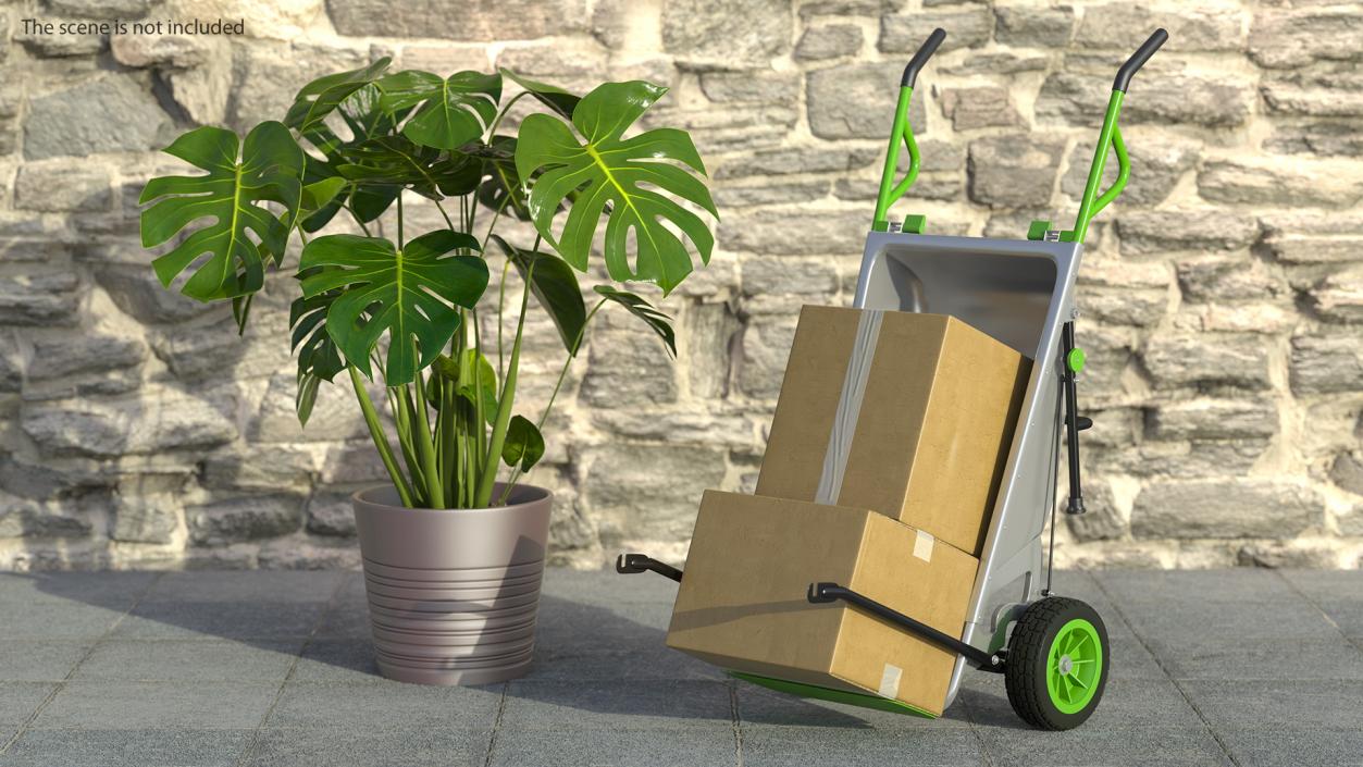 3D model Garden Cart with Cardboard Box