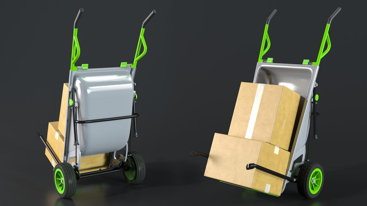 3D model Garden Cart with Cardboard Box