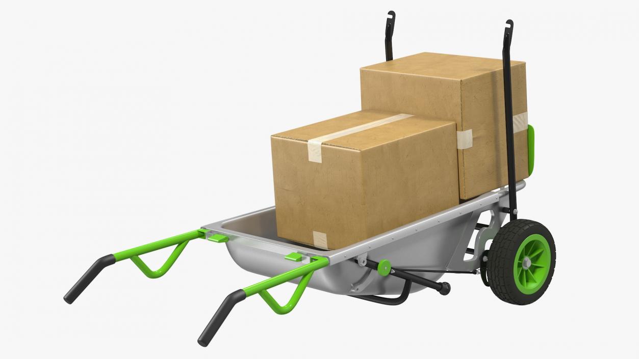 3D model Garden Cart with Cardboard Box