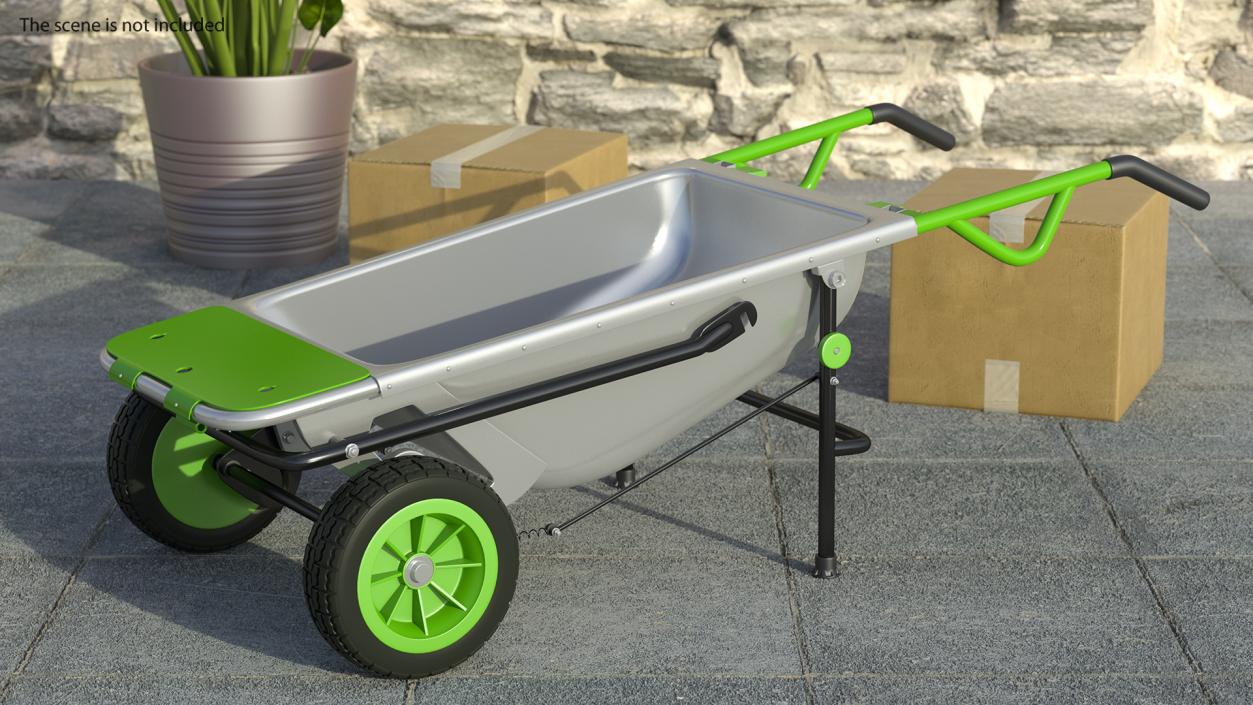 3D model Garden Cart with Cardboard Box