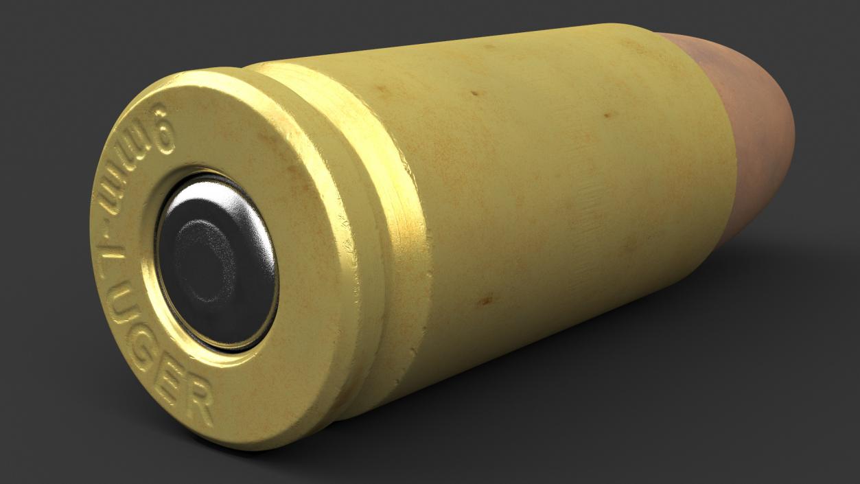 9mm Cartridge for Pistol 3D model