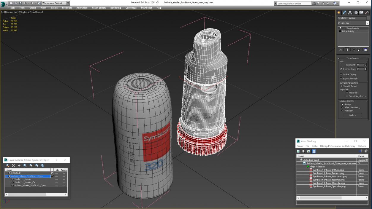 Asthma Inhaler Symbicort Open 3D model