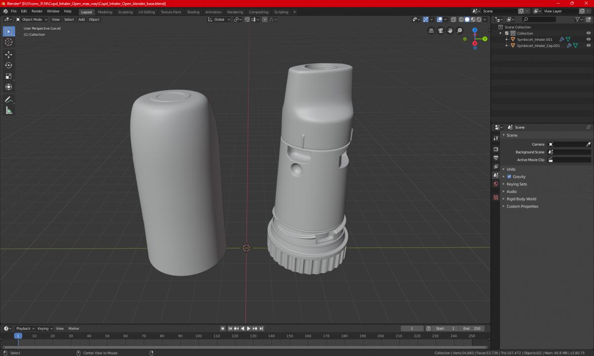 Asthma Inhaler Symbicort Open 3D model